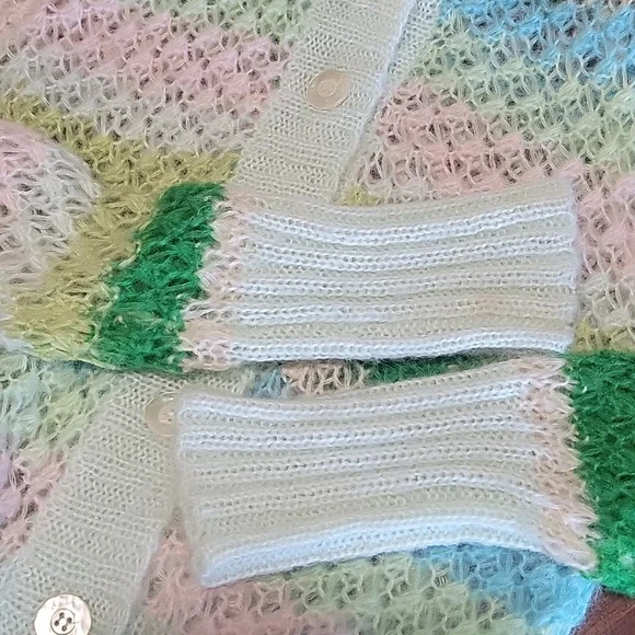 Womens Free People green, blue, pink, button down sweater in size small - Picture 7 of 7